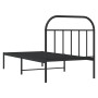 Estructura de cama con cabecero metal negro 90x200 cm de vidaXL, Camas y somieres - Ref: Foro24-353628, Precio: 107,70 €, Des...