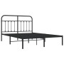 Estructura de cama con cabecero metal negro 135x190 cm de vidaXL, Camas y somieres - Ref: Foro24-352577, Precio: 111,63 €, De...