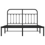 Estructura de cama con cabecero metal negro 135x190 cm de vidaXL, Camas y somieres - Ref: Foro24-352577, Precio: 111,63 €, De...