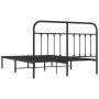 Estructura de cama con cabecero metal negro 135x190 cm de vidaXL, Camas y somieres - Ref: Foro24-352577, Precio: 111,63 €, De...