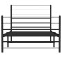 Estructura de cama con cabecero y estribo metal negro 90x190 cm de vidaXL, Camas y somieres - Ref: Foro24-352329, Precio: 67,...