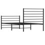 Estructura de cama con cabecero y estribo metal negro 90x190 cm de vidaXL, Camas y somieres - Ref: Foro24-352329, Precio: 67,...