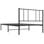 Estructura de cama con cabecero metal negro 90x200 cm de vidaXL, Camas y somieres - Ref: Foro24-352473, Precio: 75,29 €, Desc...
