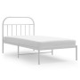 Estructura de cama de metal con cabecero blanco 107x203 cm de vidaXL, Camas y somieres - Ref: Foro24-353680, Precio: 76,80 €,...