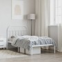 Estructura de cama de metal con cabecero blanco 107x203 cm de vidaXL, Camas y somieres - Ref: Foro24-353680, Precio: 76,80 €,...