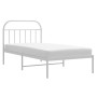 Estructura de cama de metal con cabecero blanco 107x203 cm de vidaXL, Camas y somieres - Ref: Foro24-353680, Precio: 76,80 €,...