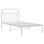 Estructura de cama de metal con cabecero blanco 107x203 cm de vidaXL, Camas y somieres - Ref: Foro24-353680, Precio: 76,80 €,...