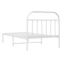 Estructura de cama de metal con cabecero blanco 107x203 cm de vidaXL, Camas y somieres - Ref: Foro24-353680, Precio: 76,80 €,...
