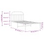 Estructura de cama de metal con cabecero blanco 107x203 cm de vidaXL, Camas y somieres - Ref: Foro24-353680, Precio: 76,80 €,...