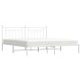 Estructura de cama de metal con cabecero blanco 193x203 cm de vidaXL, Camas y somieres - Ref: Foro24-353592, Precio: 108,20 €...