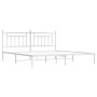 Estructura de cama de metal con cabecero blanco 193x203 cm de vidaXL, Camas y somieres - Ref: Foro24-353592, Precio: 108,20 €...