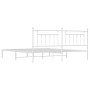 Estructura de cama de metal con cabecero blanco 193x203 cm de vidaXL, Camas y somieres - Ref: Foro24-353592, Precio: 108,20 €...