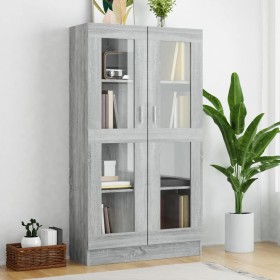 Vitrina madera contrachapada gris Sonoma 82,5x30,5x150 cm en Librerías y estanterías | Comprar online en Foru.es