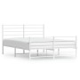 Estructura cama metal con cabecero y estribo blanco 140x200 cm de vidaXL, Camas y somieres - Ref: Foro24-352387, Precio: 86,1...