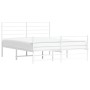 Estructura cama metal con cabecero y estribo blanco 140x200 cm de vidaXL, Camas y somieres - Ref: Foro24-352387, Precio: 86,1...