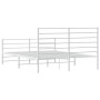 Estructura cama metal con cabecero y estribo blanco 140x200 cm de vidaXL, Camas y somieres - Ref: Foro24-352387, Precio: 86,1...