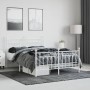 Estructura cama metal cabecero y estribo blanco 140x190 cm de vidaXL, Camas y somieres - Ref: Foro24-353604, Precio: 130,67 €...