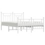 Estructura cama metal cabecero y estribo blanco 140x190 cm de vidaXL, Camas y somieres - Ref: Foro24-353604, Precio: 130,67 €...