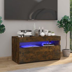 Mueble de TV con luces LED roble ahumado 75x35x40 cm en Muebles TV | Comprar online en Foru.es