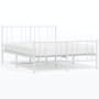 Estructura cama metal con cabecero y estribo blanco 140x200 cm de vidaXL, Camas y somieres - Ref: Foro24-352548, Precio: 102,...