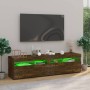 Mueble de TV con luces LED 2 uds roble ahumado 75x35x40 cm en Muebles TV | Comprar online en Foru.es