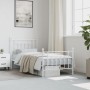 Estructura cama metal con cabecero y pie cama blanca 90x200 cm de vidaXL, Camas y somieres - Ref: Foro24-353597, Precio: 91,3...