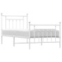 Estructura cama metal con cabecero y pie cama blanca 90x200 cm de vidaXL, Camas y somieres - Ref: Foro24-353597, Precio: 91,3...