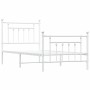 Estructura cama metal con cabecero y pie cama blanca 90x200 cm de vidaXL, Camas y somieres - Ref: Foro24-353597, Precio: 91,3...