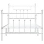 Estructura cama metal con cabecero y pie cama blanca 90x200 cm de vidaXL, Camas y somieres - Ref: Foro24-353597, Precio: 91,3...