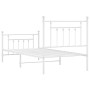 Estructura cama metal con cabecero y pie cama blanca 90x200 cm de vidaXL, Camas y somieres - Ref: Foro24-353597, Precio: 91,3...