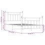 Estructura cama metal con cabecero y pie cama blanca 90x200 cm de vidaXL, Camas y somieres - Ref: Foro24-353597, Precio: 91,3...
