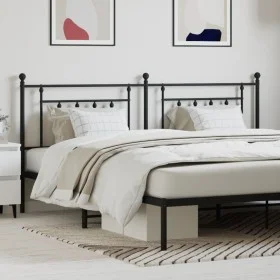 Black metal headboard 200 cm by vidaXL, Headboards and footboards - Ref: Foro24-353575, Price: 42,76 €, Discount: %