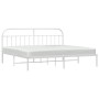 Estructura de cama de metal con cabecero blanco 193x203 cm de vidaXL, Camas y somieres - Ref: Foro24-353690, Precio: 100,70 €...
