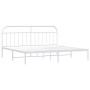 Estructura de cama de metal con cabecero blanco 193x203 cm de vidaXL, Camas y somieres - Ref: Foro24-353690, Precio: 100,70 €...