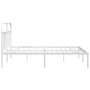 Estructura de cama de metal con cabecero blanco 193x203 cm de vidaXL, Camas y somieres - Ref: Foro24-353690, Precio: 100,70 €...