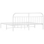 Estructura de cama de metal con cabecero blanco 193x203 cm de vidaXL, Camas y somieres - Ref: Foro24-353690, Precio: 100,70 €...