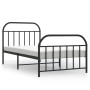 Estructura de cama con cabecero y estribo metal negro 100x200cm de vidaXL, Camas y somieres - Ref: Foro24-353648, Precio: 81,...