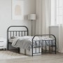 Estructura de cama con cabecero y estribo metal negro 100x200cm de vidaXL, Camas y somieres - Ref: Foro24-353648, Precio: 81,...