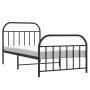 Estructura de cama con cabecero y estribo metal negro 100x200cm de vidaXL, Camas y somieres - Ref: Foro24-353648, Precio: 81,...