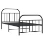 Estructura de cama con cabecero y estribo metal negro 100x200cm de vidaXL, Camas y somieres - Ref: Foro24-353648, Precio: 81,...