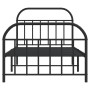 Estructura de cama con cabecero y estribo metal negro 100x200cm de vidaXL, Camas y somieres - Ref: Foro24-353648, Precio: 81,...