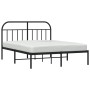 Estructura de cama con cabecero metal negro 135x190 cm de vidaXL, Camas y somieres - Ref: Foro24-353634, Precio: 118,56 €, De...