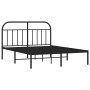 Estructura de cama con cabecero metal negro 135x190 cm de vidaXL, Camas y somieres - Ref: Foro24-353634, Precio: 118,56 €, De...