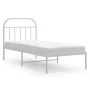 Estructura de cama de metal con cabecero blanco 80x200 cm de vidaXL, Camas y somieres - Ref: Foro24-353675, Precio: 65,22 €, ...
