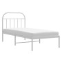 Estructura de cama de metal con cabecero blanco 80x200 cm de vidaXL, Camas y somieres - Ref: Foro24-353675, Precio: 66,25 €, ...