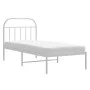 Estructura de cama de metal con cabecero blanco 80x200 cm de vidaXL, Camas y somieres - Ref: Foro24-353675, Precio: 65,22 €, ...