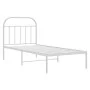 Estructura de cama de metal con cabecero blanco 80x200 cm de vidaXL, Camas y somieres - Ref: Foro24-353675, Precio: 65,22 €, ...