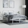 Estructura de cama de metal con cabecero blanca 135x190 cm de vidaXL, Camas y somieres - Ref: Foro24-353683, Precio: 99,69 €,...