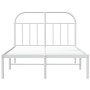 Estructura de cama de metal con cabecero blanca 135x190 cm de vidaXL, Camas y somieres - Ref: Foro24-353683, Precio: 99,69 €,...