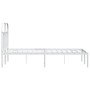 Estructura de cama de metal con cabecero blanca 135x190 cm de vidaXL, Camas y somieres - Ref: Foro24-353683, Precio: 99,69 €,...